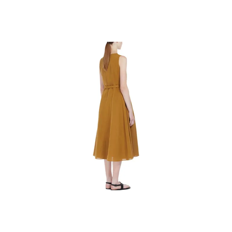MaxMara Amelie Cotton linen Midi Dress-3