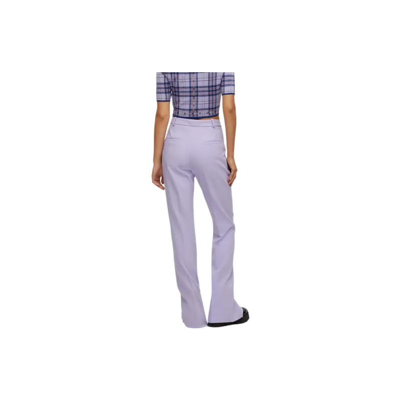 HUGO BOSS Regular fit Trousers In Stretch Fabric With Bootcut Leg Casual Pants Women's Purple-3