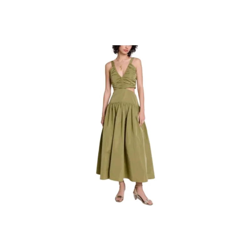 Maje Cut out Taffeta Maxi Dress-1