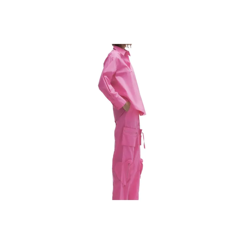 ZARA Cargo Pants Women's Light Pink Red-4