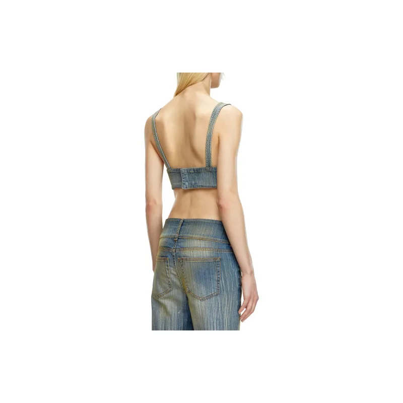 DIESEL De Elly S Oval D Plaque Denim Top-2