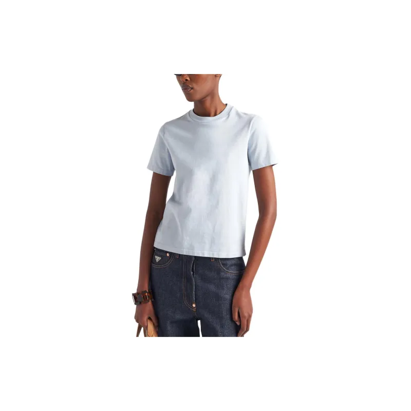 PRADA Triangle Logo Crewneck T Shirt-3