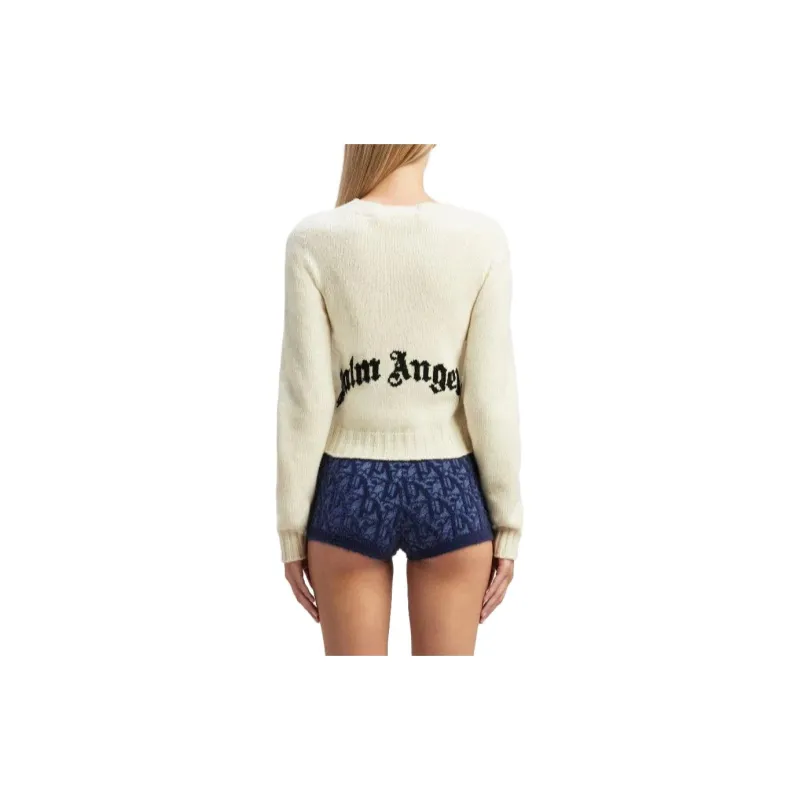 PALM ANGELS Logo Embroidered Knitted Jumper-2