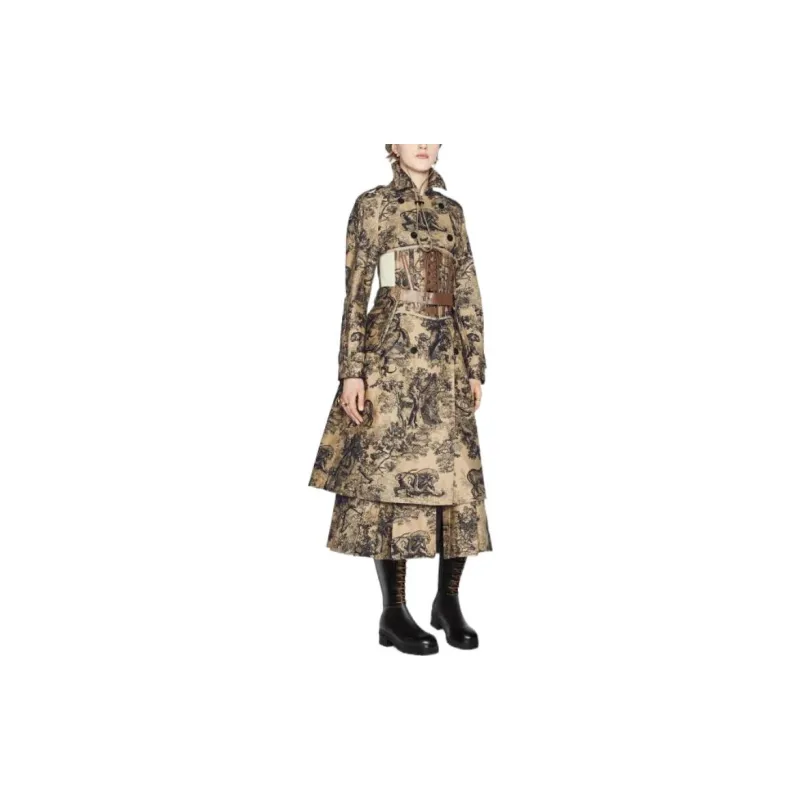 DIOR Trench Coats Women's Yellow-2