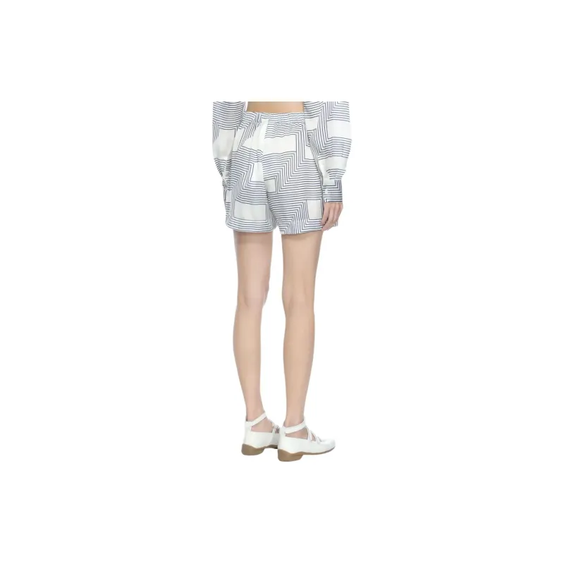 LOW CLASSIC Geometric-print Satin-finish Shorts-3