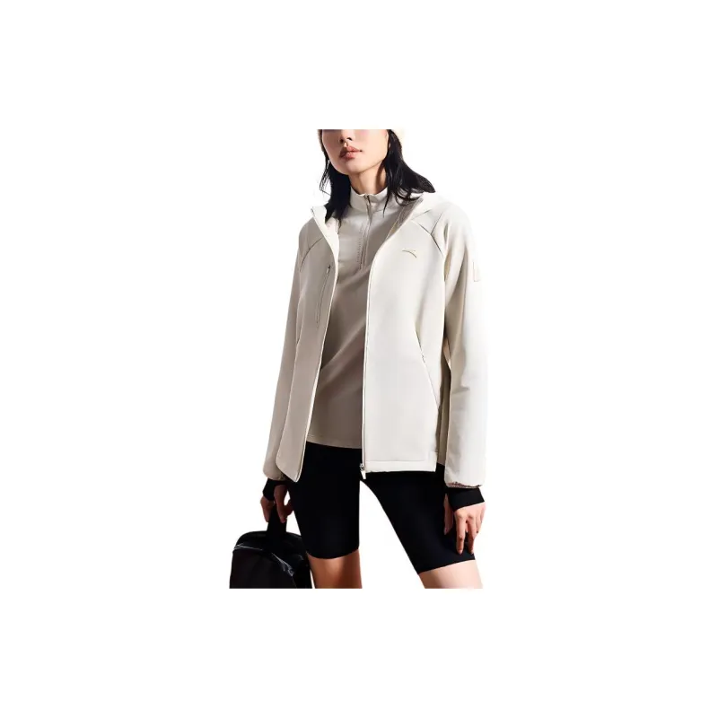 Anta Variety Training Collection Trench Coat Women's Oatmeal Gray-6
