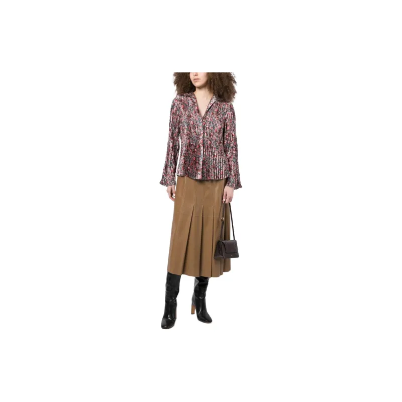 VINCE Berry Blooms Pleated Shirt-2