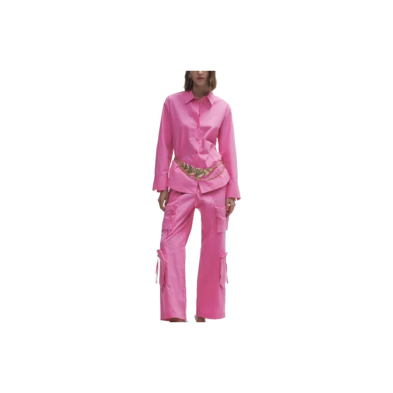 ZARA Cargo Pants Women's Light Pink Red-2