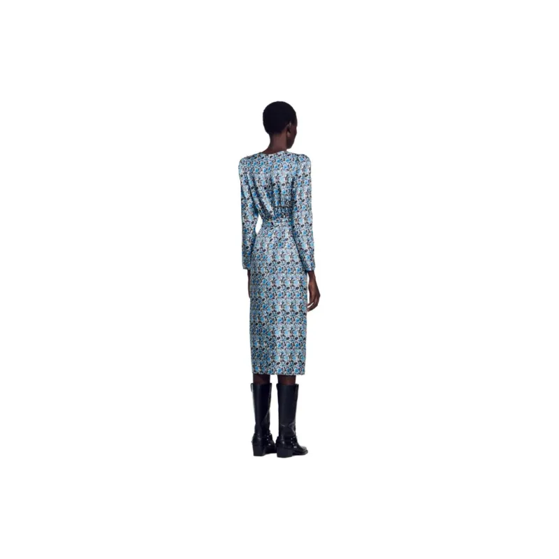 Sandro Floral-print Silk Midi Dress-1