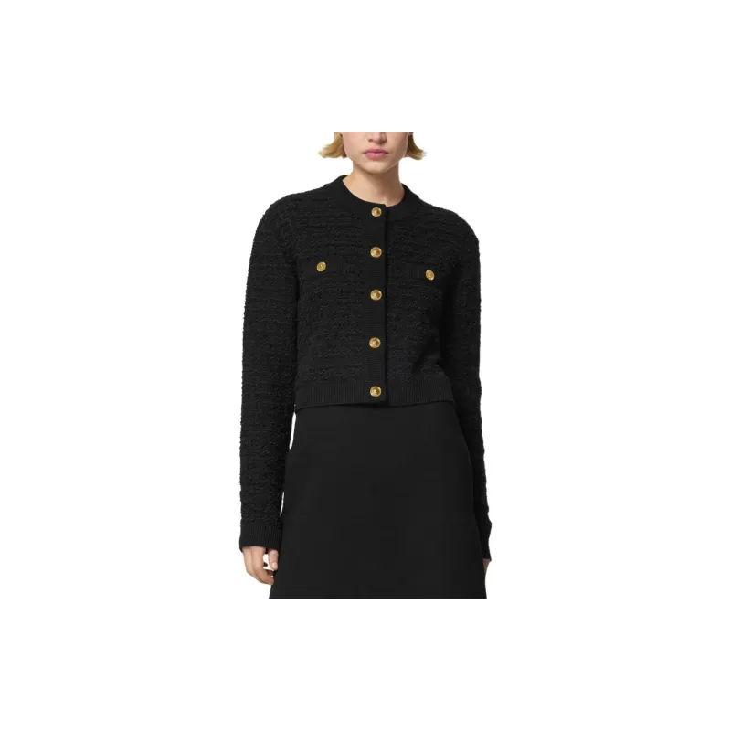 VERSACE Tweed Bouclé Button Up Jacket-1