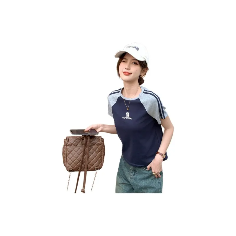 Tonlion T Shirt Women's Navy Blue-4