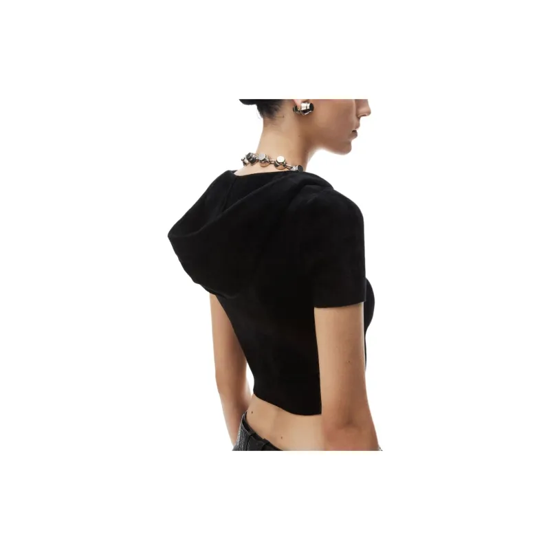 Alexander Wang Logo Embossed Cropped Hoodie-3