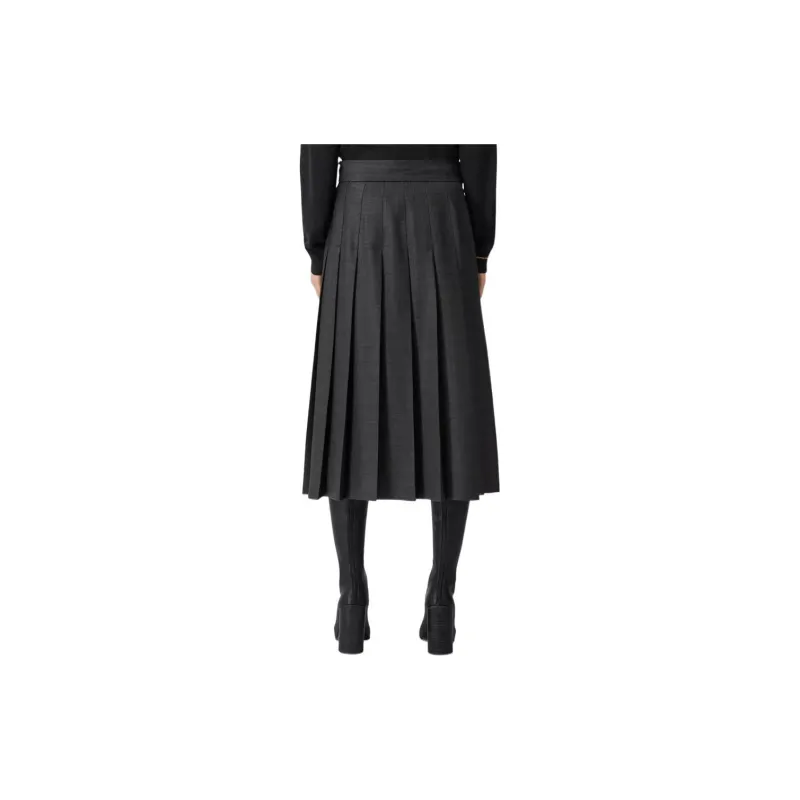 Burberry Casual Long Skirts Women's Heather Gray-3