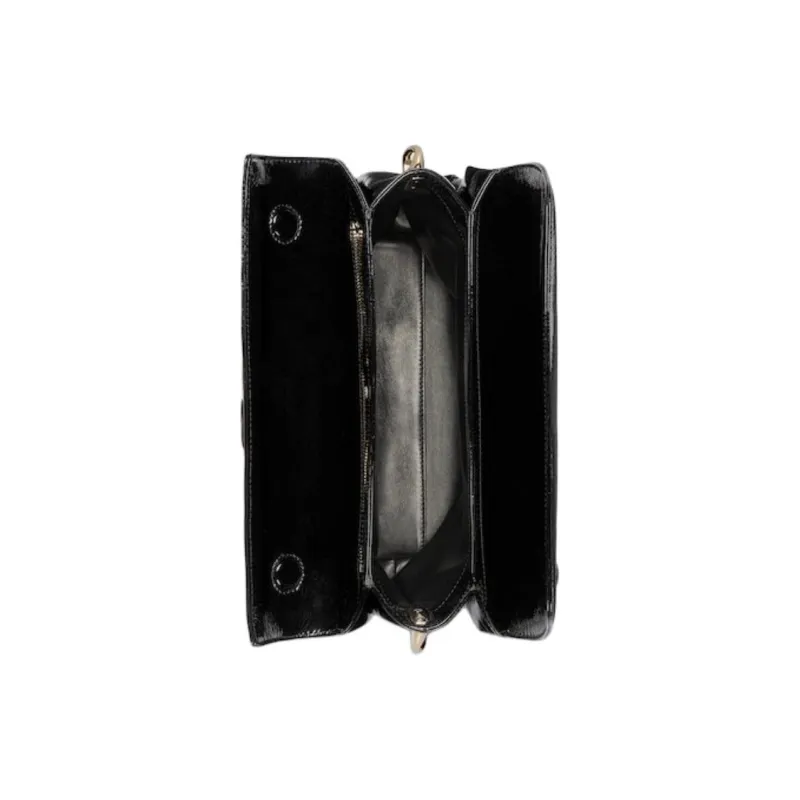 GUCCI Patent Leather Shoulder Bag Small Size Women's Black-6