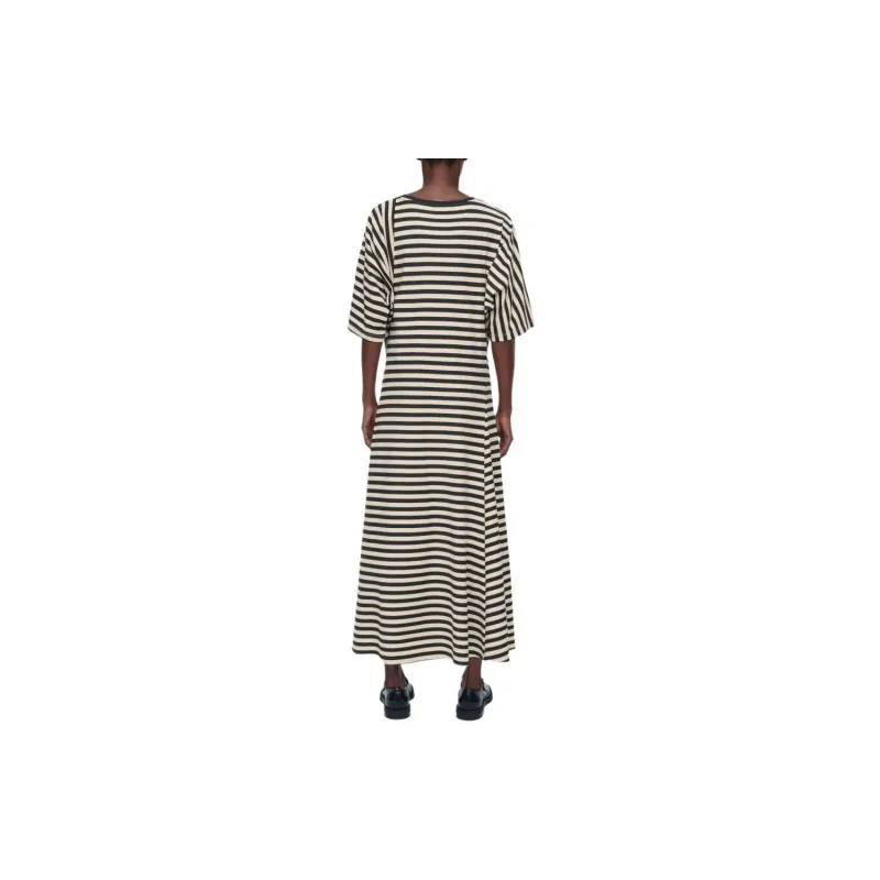 COS Short Sleeved Dress Women's Black Stripes-2