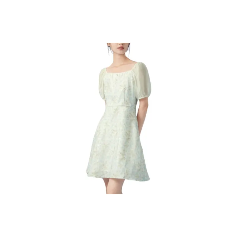 EICHITOO Short Sleeved Dresses Women's Light Blue Pattern-1