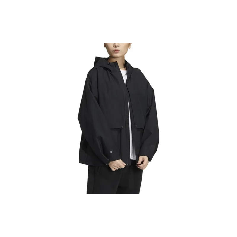 adidas Women'ss Zip-Up Hooded Jacket Black-4