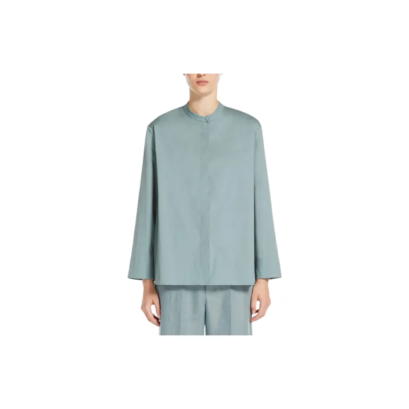 ’S MAX MARA Karina Collection Flared Poplin Shirt Shirt Women's Light Blue-1