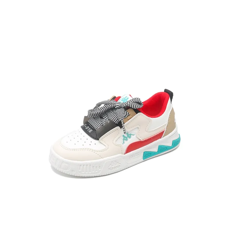 KAPPA KIDS Anti Slip And Wear Resistant Breathable Low Top Kids' Skateboarding Shoes Beige White Red Kids'-2