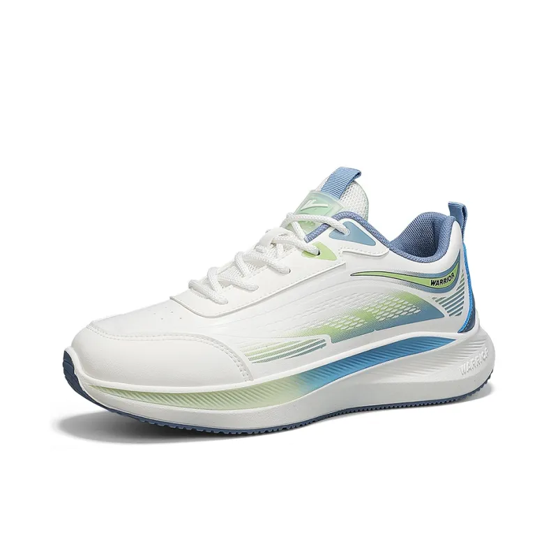 WARRIOR Running Shoes Men Low Top White Green/Black/Light Green-1