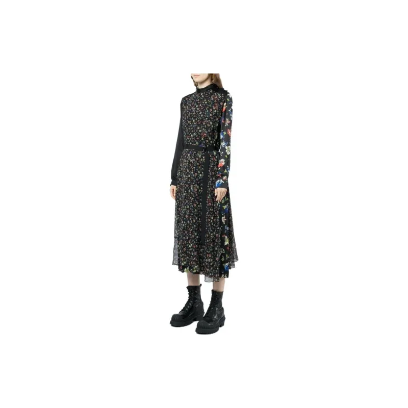 Sacai Long-Sleeved Dresses Women's Black-2