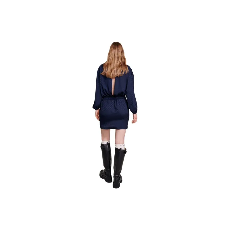 Maje Long Sleeved Dress Women's Dark Blue-1