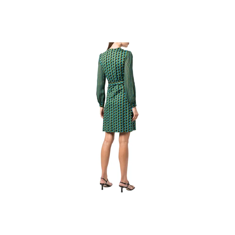 DVF Diane Von Furstenberg Gala Abstract print Wrap Dress-1