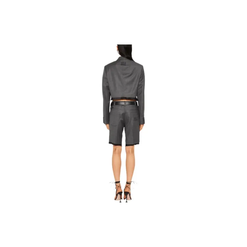 MIU MIU Grisaille Cropped Single breasted Blazer-2