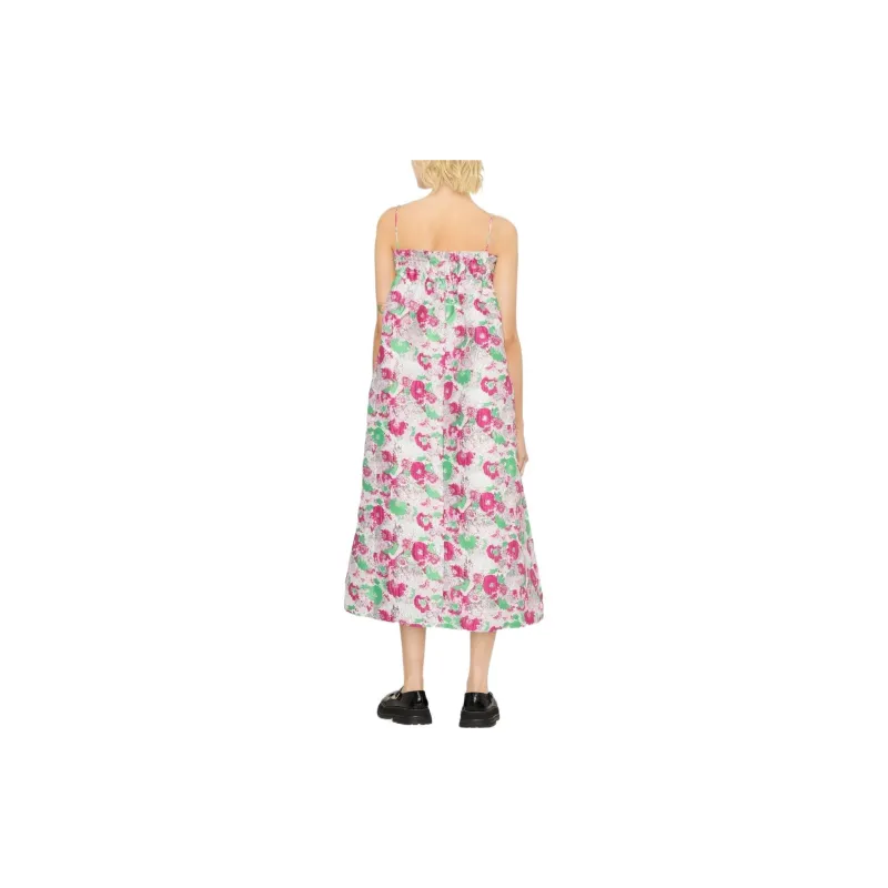 GANNI 3D Jacquard Ruched Midi Dress-2
