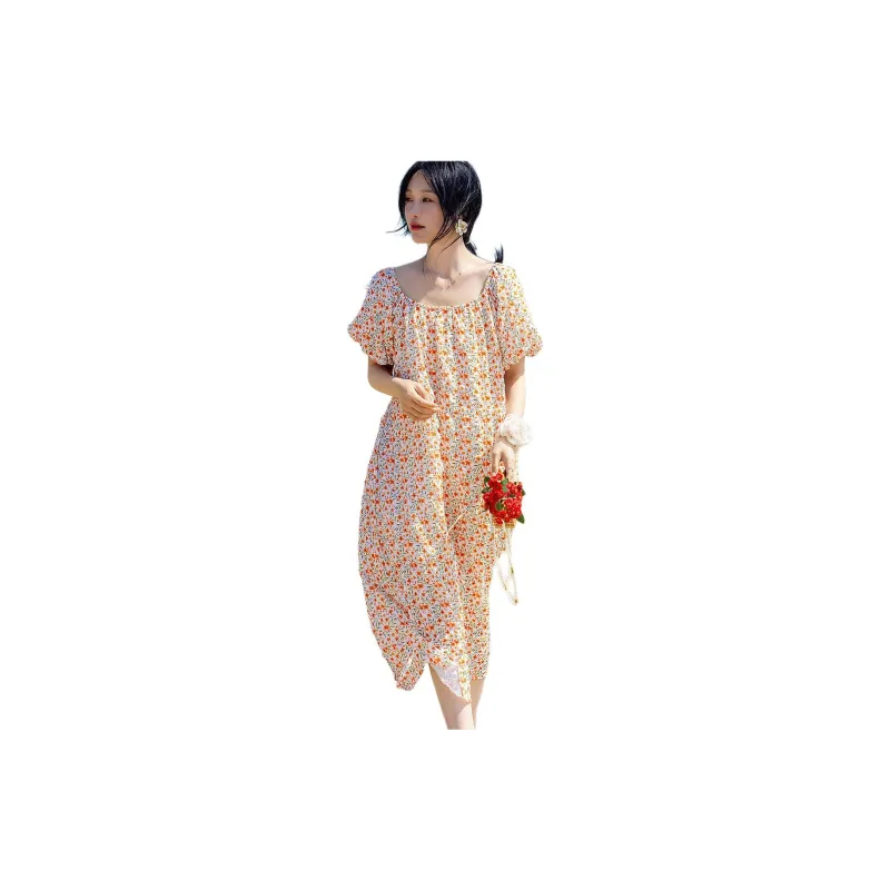 Dme Short Sleeved Dresses Women's Orange-2