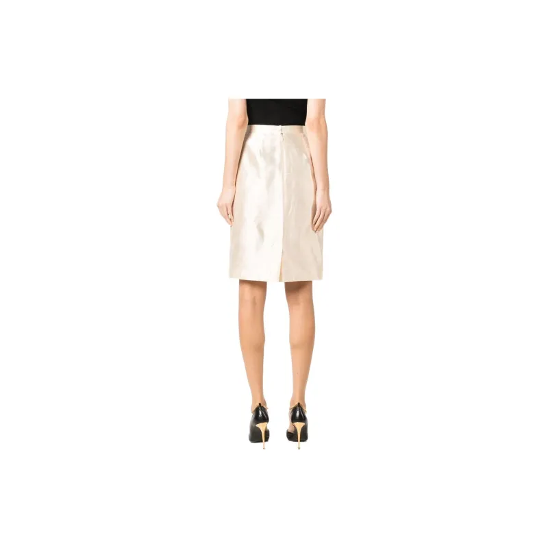 SAINT LAURENT 1990s High waisted Silk Skirt-3