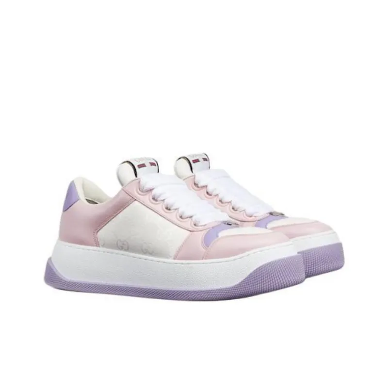GUCCI Screener Low Top Skateboard Shoes Women's Pink-2