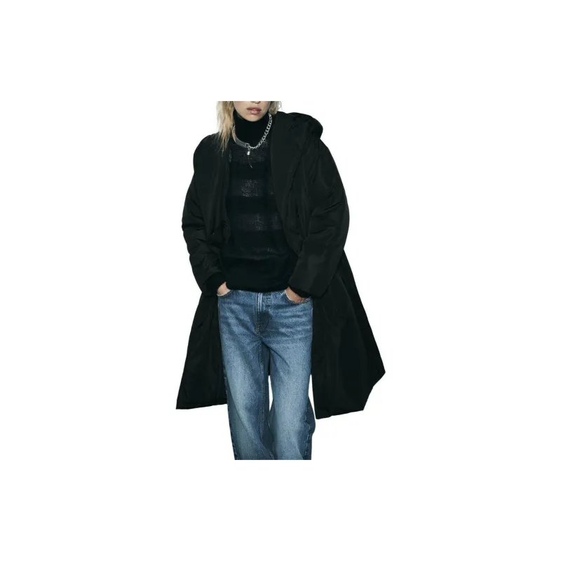 ZARA Puffer Jacket Women's Black-2