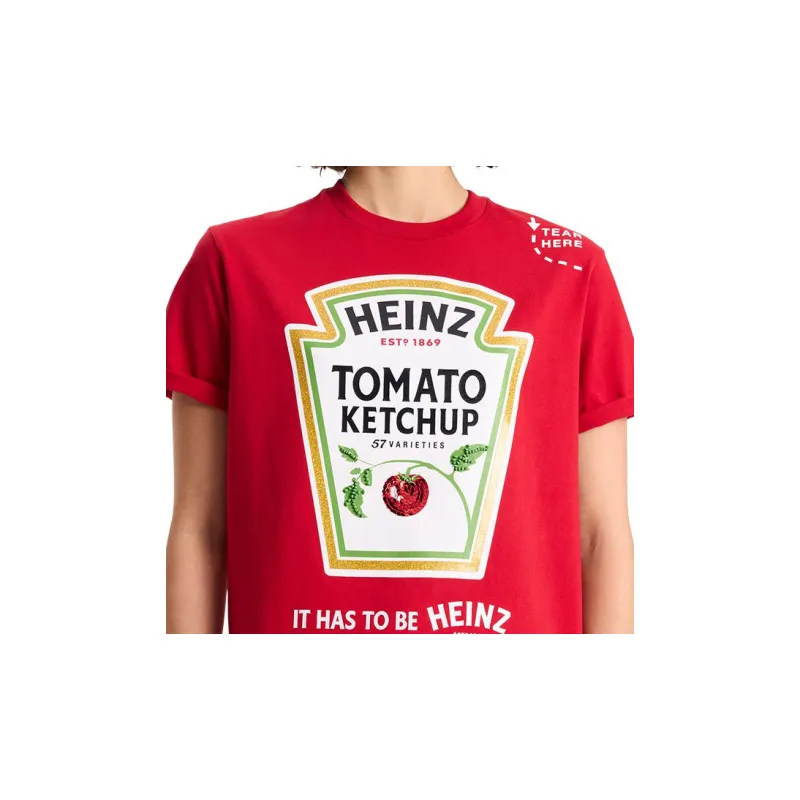 Kate Spade x Heinz Letter Print Crew Neck Short-Sleeved T-Shirt T-Shirt Women's Red-4