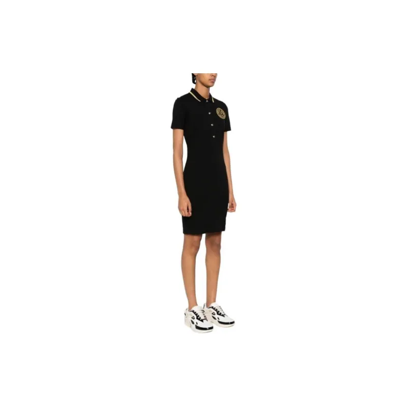 VERSACE JEANS COUTURE V Emblem Cotton Polo Minidress-3