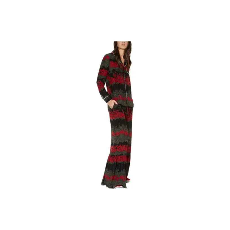 RED VALENTINO REDValentino Floral Print Wide Leg Pants-3