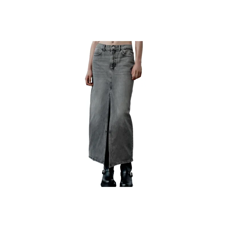 ZARA Casual Long Skirt Women's Gray-2