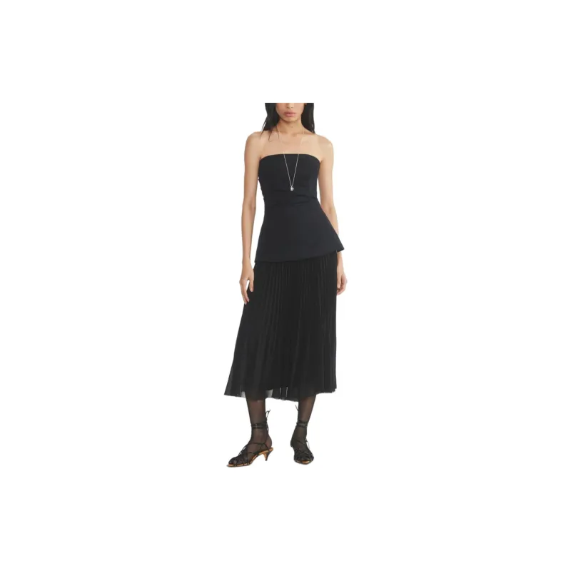 ARITZIA FW24 Wilfred Lilou Tube Top Strapless Top Women's BLACK/Black-3