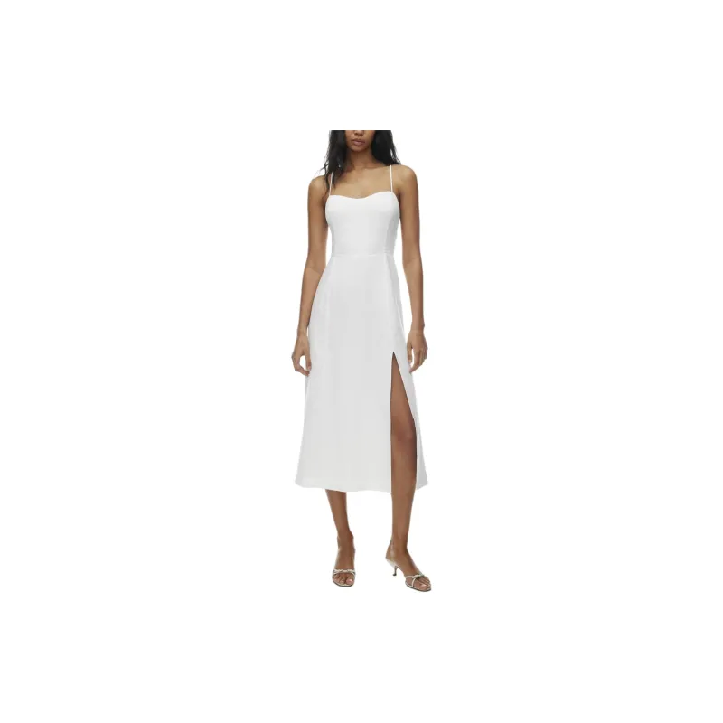 ARITZIA Wilfred Barrafina Linen Dress Slip Dresses Women's White/White-3