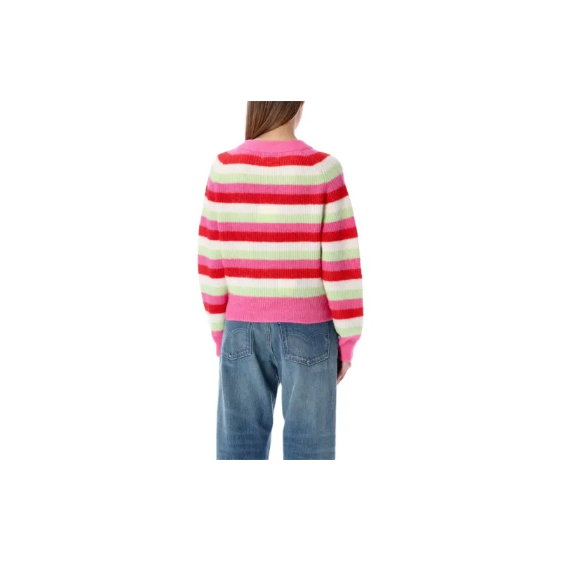 GANNI SS22 Loose Fit Sweater Women's Pink-3