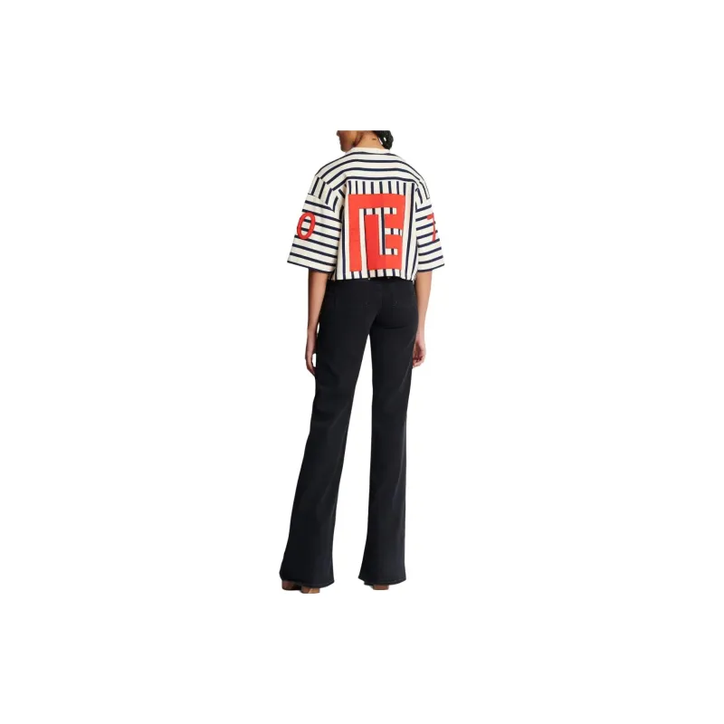 BALMAIN Logo-embellished Cropped Baseball T-shirt-3
