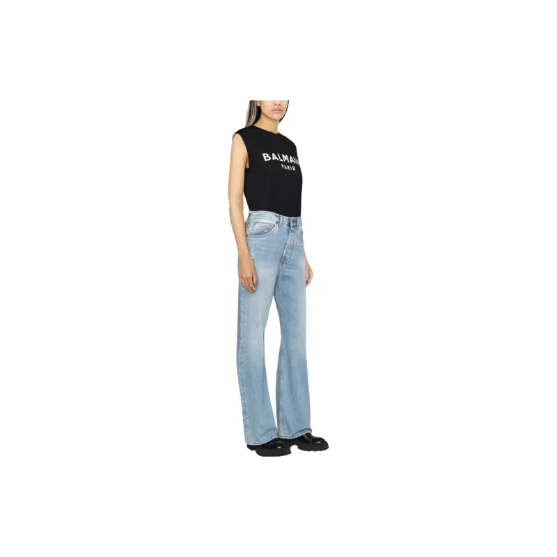BALMAIN Logo Printed Sleeveless Tank Top-2