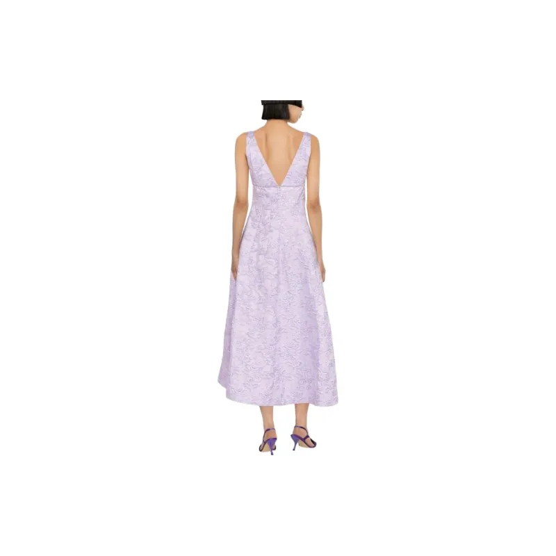 PHILOSOPHY DI LORENZO SERAFINI Floral jacquard V neck Dress-3