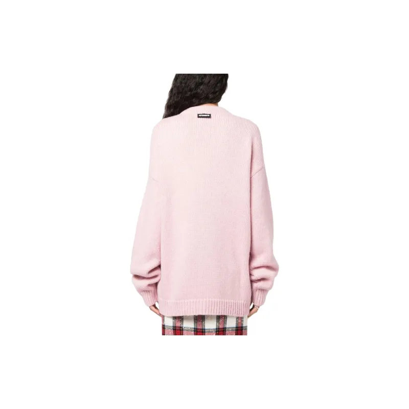 Vetements Crystal-buttons Ribbed-knit Cardigan-2