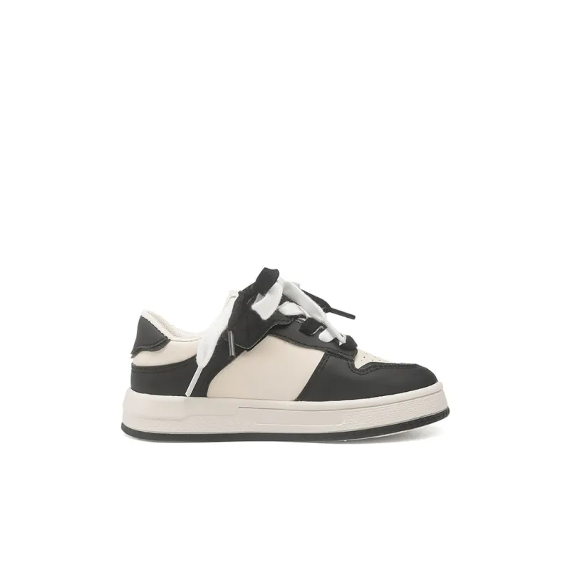 KAPPA KIDS Wear Resistant Slip Resistant Low Top Skateboard Shoes Beige Black Kids'-1