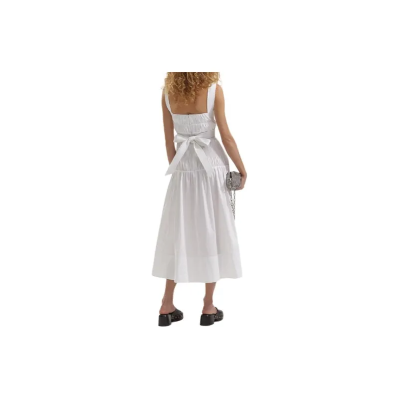 Self portrait Ruched Cotton Midi Dress-2
