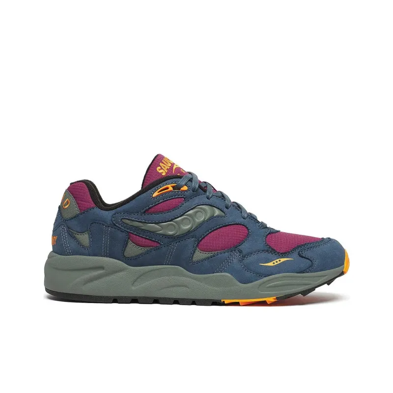 Saucony Grid Shadow 2 Anti Slip Wear Resistant Low Top Running Shoes Unisex Purple Gray-1