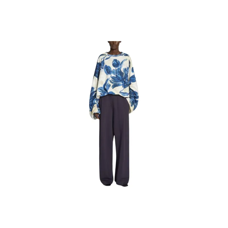 DRIES VAN NOTEN Wide leg Cotton Track Pants-2