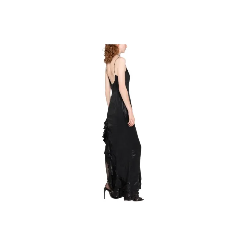 Alessandra Rich Ruffled Asymmetrical Midi Dress-3