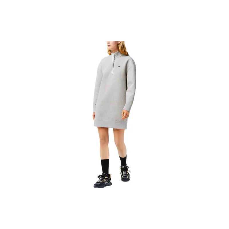 LACOSTE Long Sleeved Dresses Women's Silver Gray-2